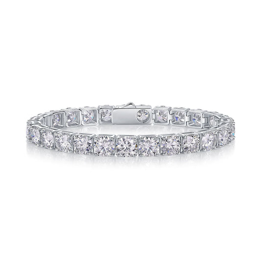 Large Gravitational Pull - A Fashionable And Light Luxury Jewelry Silver Bracelet Set With Top-quality Moissanite, S925 Silver-plated Platinum