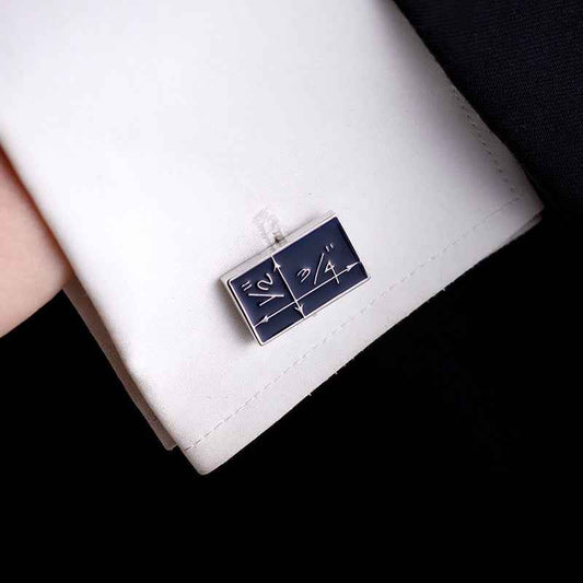 Copper Blue Cufflinks for Men - Elegant Enamel Design