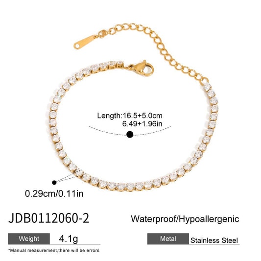 Stainless Steel Zircon Bracelet With A Light-luxury, High-end Feel