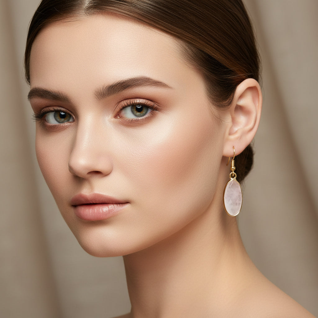 Natural Stone Crystal Earrings European And American Style