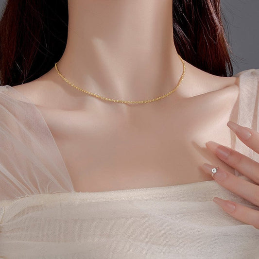 S925 Sterling Silver 18K Gold-Plated Sparkling Starry Sky Necklace For Women