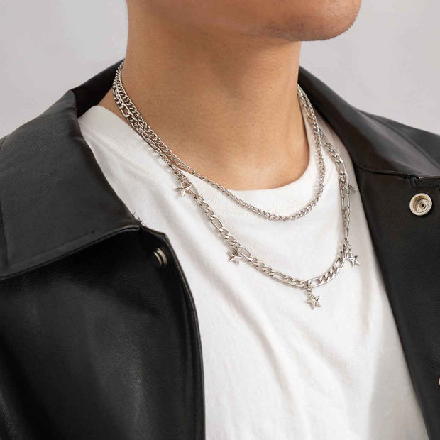 Mens Pentagram Pendant Necklace - Simple Fashion Accessory