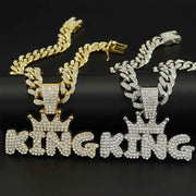 Men's Fashion Necklace with Diamond Pendant in Alloy