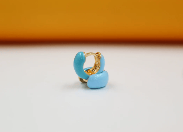 18K Gold Filled Enamel Small Huggie Earrings (K116A)