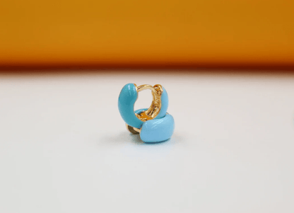 18K Gold Filled Enamel Small Huggie Earrings (K116A)