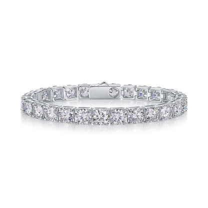 Large Gravitational Pull - A Fashionable And Light Luxury Jewelry Silver Bracelet Set With Top-quality Moissanite, S925 Silver-plated Platinum