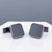 Mens Black Cufflinks - Elegant Accessories with Grey Copper Sleeve Studs for Men