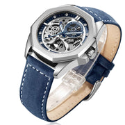 New Hollow Automatic Leather Watch for Men with Waterproof Feature