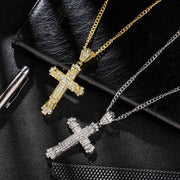 Iced Out Cross Necklace for Men - Sparkling Iced Out Men's Cross Pendant