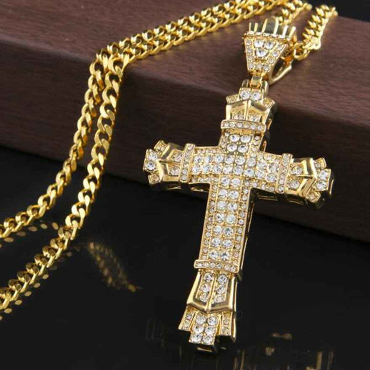 Iced Out Cross Necklace for Men - Sparkling Iced Out Men&