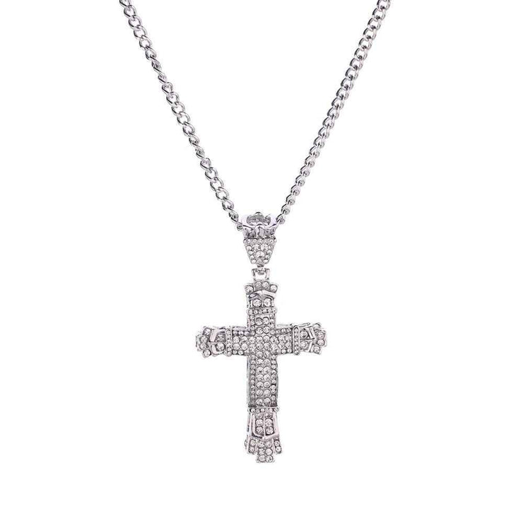Iced Out Cross Necklace for Men - Sparkling Iced Out Men&