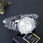 Geneva Men's Diamond-Acc Quartz Watch - Three-Eye Alloy Design