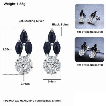 Full Diamond Zircon Earrings - Copper-Plated Design
