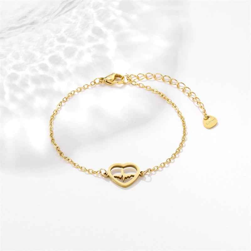 Women's ECG Titanium Steel Bracelet - Stylish Health Accessory in Gold and Silver for Women
