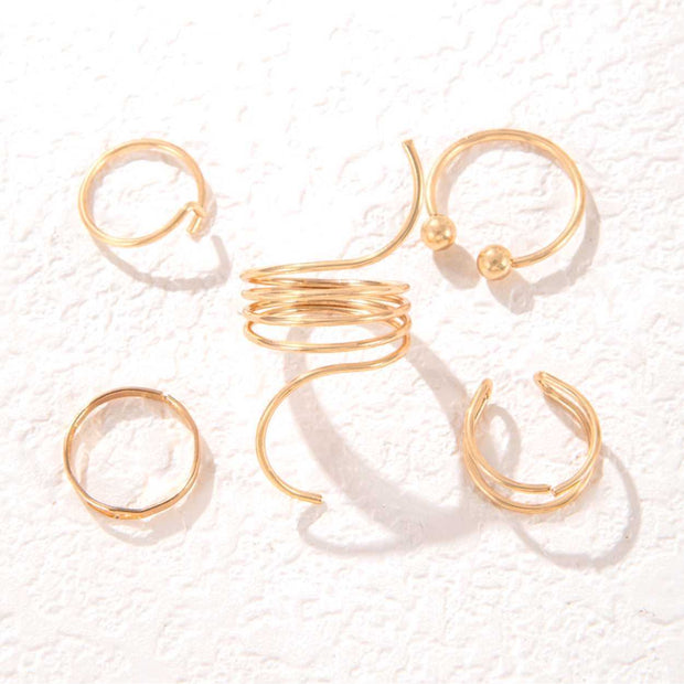 European American Ins Cool Style Open Ring - Retro Trendy Wave Design