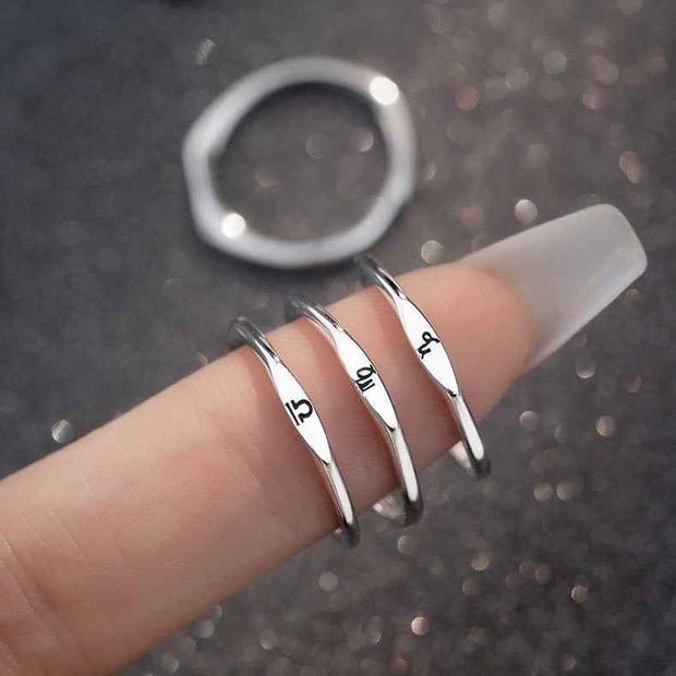 Women’s Open Zodiac Constellation Ring - 12 Signs Alloy Zodiac Constellation Ring
