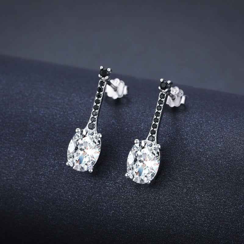 All-match Oval Zircon Earrings for Fashion Lovers - Copper-plated Style