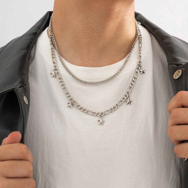 Mens Pentagram Pendant Necklace - Simple Fashion Accessory