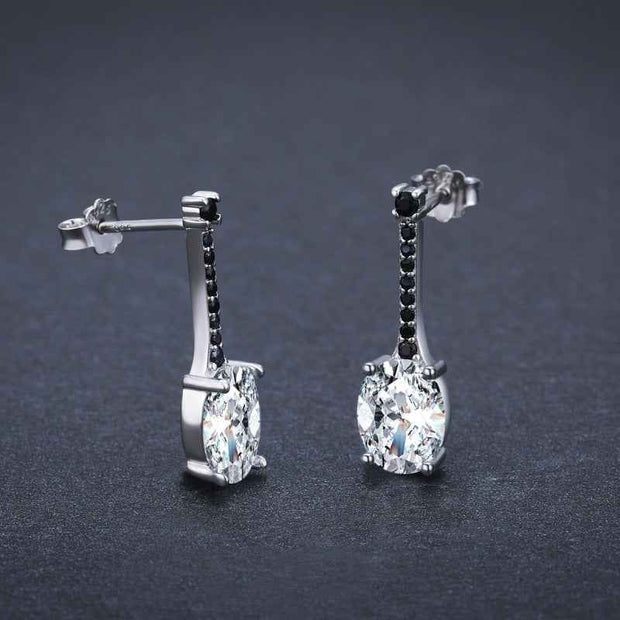 All-match Oval Zircon Earrings for Fashion Lovers - Copper-plated Style