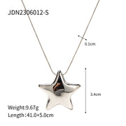 18K Gold-plated Star Necklace Jewelry - Stainless Steel Five-pointed Star Design