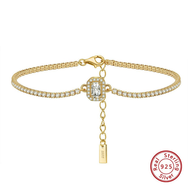 S925 Sterling Silver Tennis Bracelet - Affordable Luxury European and American Fashion