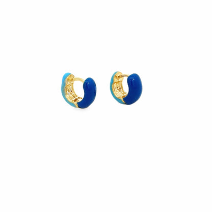 18K Gold Filled Enamel Small Huggie Earrings (K116A)