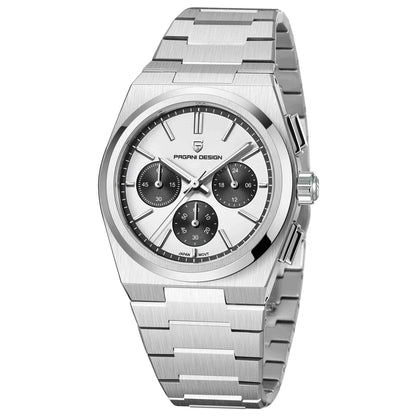 Men's Blue Chronograph Watch - 100M Waterproof, Sapphire Crystal, Stainless Steel