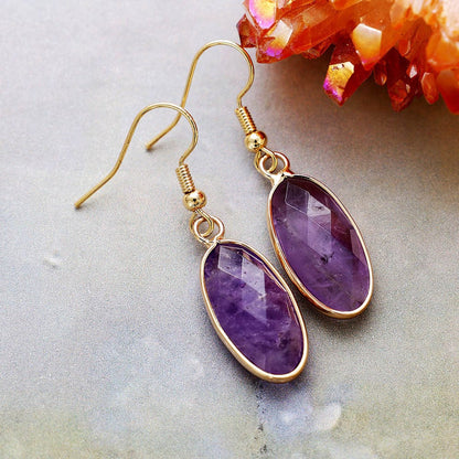 Natural Stone Crystal Earrings European And American Style