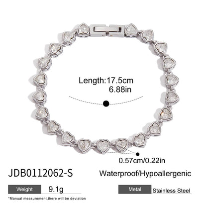 Stainless Steel Zircon Bracelet With A Light-luxury, High-end Feel