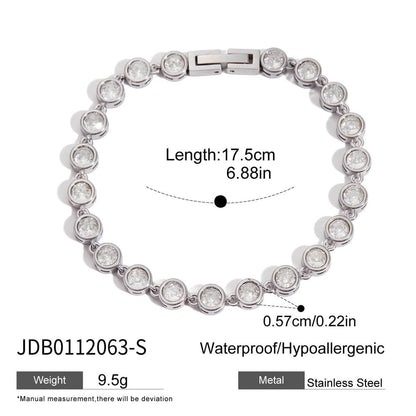 Stainless Steel Zircon Bracelet With A Light-luxury, High-end Feel
