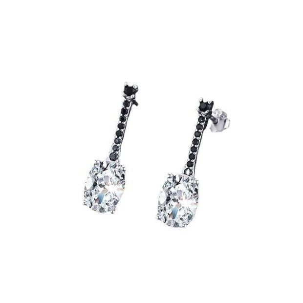 All-match Oval Zircon Earrings for Fashion Lovers - Copper-plated Style