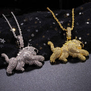 Hip Hop Leopard Pendant Necklace with Full Zircon for Men - Stylish Jewelry for Trendsetters