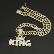 Men's Fashion Necklace with Diamond Pendant in Alloy