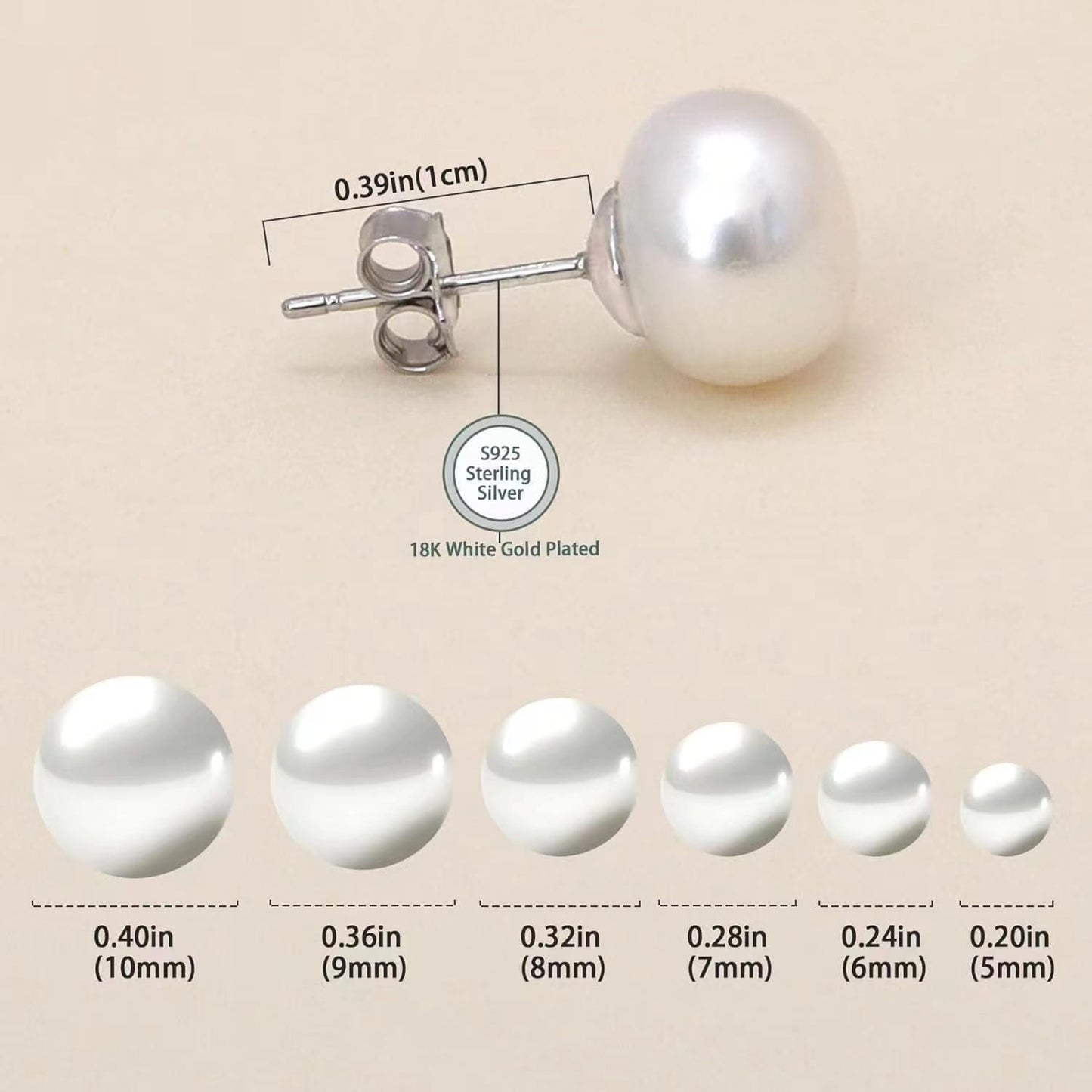 S925 Sterling Silver Needle Natural Freshwater Pearl Ear Studs