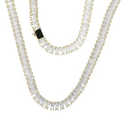 Men's Hip-Hop Zirconia Necklace in Copper Alloy Rectangular Design