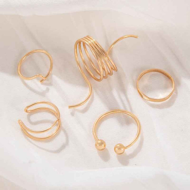 European American Ins Cool Style Open Ring - Retro Trendy Wave Design